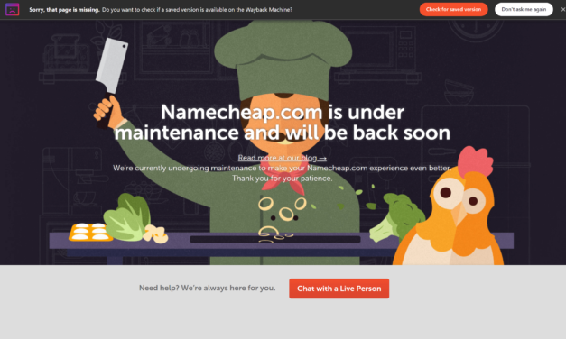 Namecheap email and websites go down with under maintenance notice